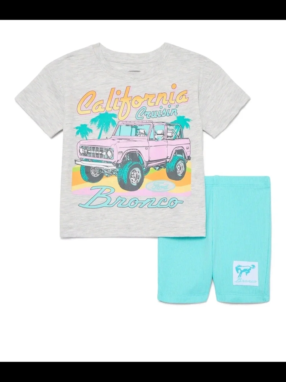 NWT Ford Bronco Toddler Girl Graphic Tee & Bike Shorts Set 18M